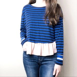 Anthropology Deletta Crop Peplum Blouse